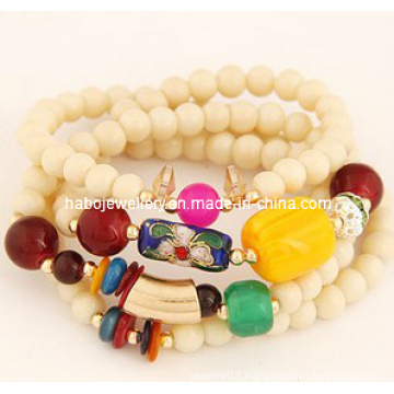 Natural Stone Colorful Bracelet with Alloy Fittings (XBL12927)